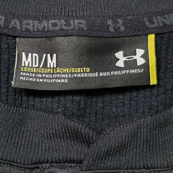 Under Armour ColdGear Pullover Men’s Medium Black Long Sleeves Loose Fit - Picture 3 of 7